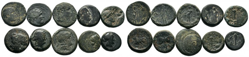 A mixed Lot of 10 Ancient Coins,About fine to about very fine. LOT SOLD AS IS, N...