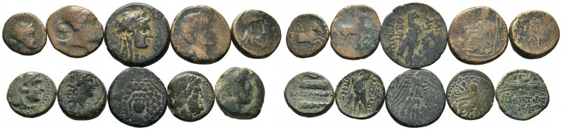 A mixed Lot of 10 Ancient Coins,About fine to about very fine. LOT SOLD AS IS, N...