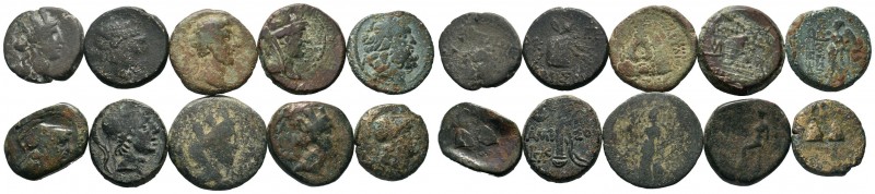 A mixed Lot of 10 Ancient Coins,About fine to about very fine. LOT SOLD AS IS, N...