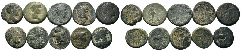 A mixed Lot of 10 Ancient Coins,About fine to about very fine. LOT SOLD AS IS, N...