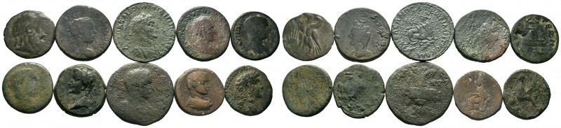 A mixed Lot of 10 Ancient Coins,About fine to about very fine. LOT SOLD AS IS, N...