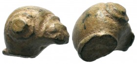 Roman zoomorphic object bird head 1st-2nd c-AD Condition: Very Fine

Weight: 32,03 gr
Diameter: 21,76 mm