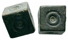 Roman Bronze Dice,About fine to about very fine. 

Weight: 14,28 gr
Diameter: 12,15 mm