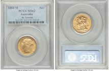 Victoria gold "St. George" Sovereign 1884-M MS62 PCGS, Melbourne mint, KM7. AGW 0.2355 oz. 

HID09801242017

© 2020 Heritage Auctions | All Rights Res...