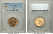 Victoria gold Sovereign 1888-M MS62 PCGS, Melbourne mint, KM10, S-3867B. Firmly struck, with only the smallest localized patches of weakness atop the ...