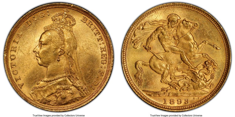 Victoria gold "Jubilee Head" Sovereign 1893-S MS63 PCGS, Sydney mint, KM10, S-38...