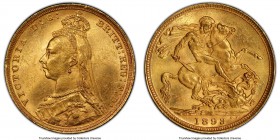 Victoria gold "Jubilee Head" Sovereign 1893-S MS63 PCGS, Sydney mint, KM10, S-3868C. The fleeting final date for Victoria's Jubilee Head portrait befo...