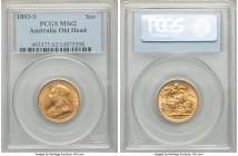 Victoria gold Sovereign 1893-S MS62 PCGS, Sydney mint, KM13. Old/Veiled Head type. AGW 0.2355 oz. 

HID09801242017

© 2020 Heritage Auctions | All Rig...