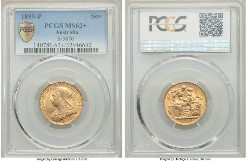 Victoria Sovereign 1899-P MS62+ PCGS, Perth mint, KM13, S-3876. The undisputed k...