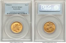 Edward VII gold Sovereign 1904-S MS63 PCGS, Sydney mint, KM15. Satiny and graced with touches of sun-gold tone.

HID09801242017

© 2020 Heritage Aucti...