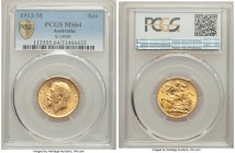 George V gold Sovereign 1913-M MS64 PCGS, Melbourne mint, KM29, S-3999. AGW 0.2355 oz. 

HID09801242017

© 2020 Heritage Auctions | All Rights Reserve...