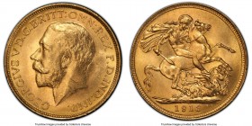 George V gold Sovereign 1913-S MS65 PCGS, Sydney mint, KM29. A true gem offering sharply outlined details and luminous golden fields. 

HID09801242017...