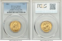 Victoria gold "Jubilee Head" Sovereign 1887 MS63 PCGS, KM767, S-3866. Jubilee Head type. Normal JEB variety. AGW 0.2355 oz. 

HID09801242017

© 2020 H...