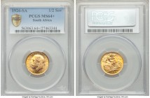George V gold 1/2 Sovereign 1926-SA MS64+ PCGS, Pretoria mint, KM20, S-4010. Mintage: 809,000. Immensely lustrous, with rich golden toning. 

HID09801...