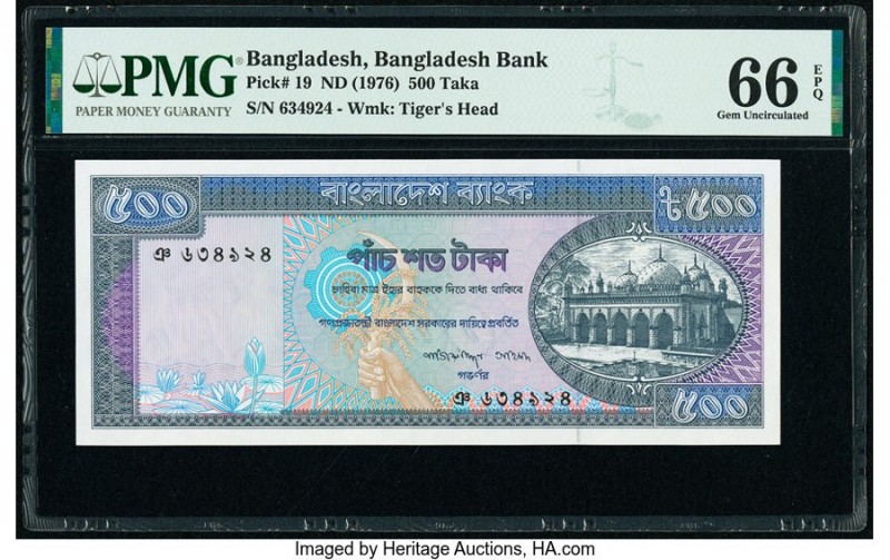 Bangladesh Bangladesh Bank 500 Taka ND (1976) Pick 19 PMG Gem Uncirculated 66 EP...