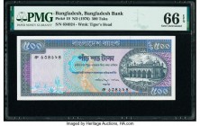 Bangladesh Bangladesh Bank 500 Taka ND (1976) Pick 19 PMG Gem Uncirculated 66 EPQ. As the first 500 Taka for Bangladesh, this denomination was seldom ...