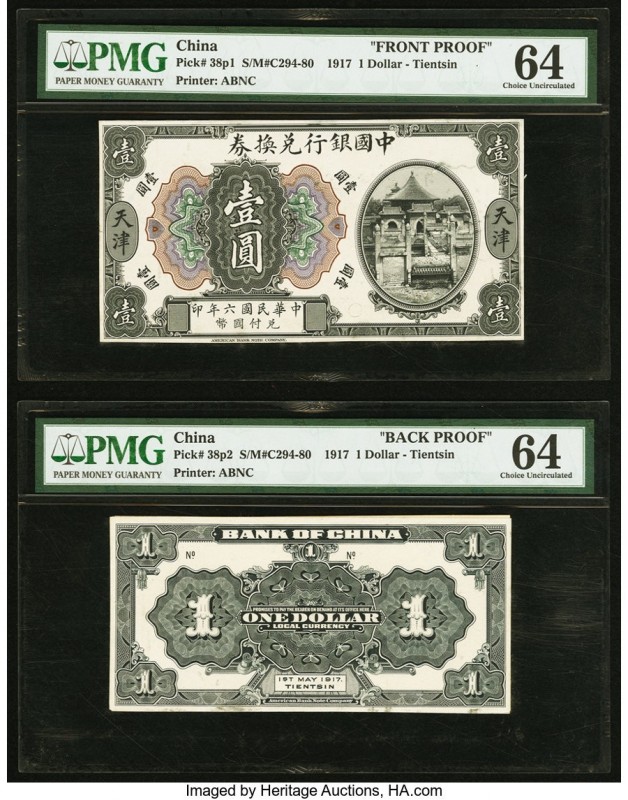 China Bank of China, Tientsin 1 Dollar 1.5.1917 Picks 38p1; 38p2 S/M#C294-80 Fro...