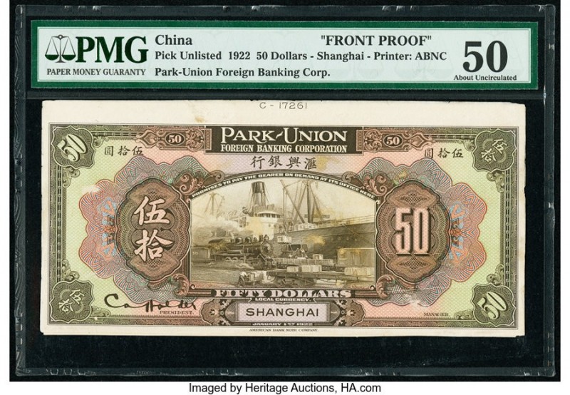 China Park-Union Foreign Banking Corporation, Shanghai 50 Dollars 1.1.1922 Pick ...