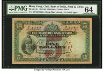 Hong Kong Chartered Bank of India, Australia & China 5 Dollars 28.10.1941 Pick 54b KNB33 PMG Choice Uncirculated 64. A beautiful, two signature exampl...