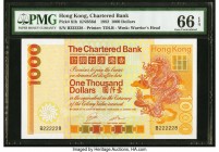 Hong Kong Chartered Bank 1000 Dollars 1.1.1982 Pick 81b KNB56d PMG Gem Uncirculated 66 EPQ. An incredibly rare banknote in high grade, this note is el...