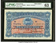 Hong Kong Hongkong & Shanghai Banking Corp. 10 Dollars 1.1.1901 Pick 151s KNB39s Specimen PMG Choice Uncirculated 63. A fantastic and rare second deno...