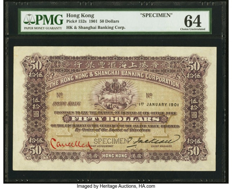 Hong Kong Hongkong & Shanghai Banking Corp. 50 Dollars 1.1.1901 Pick 152s KNB40S...
