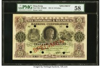 Hong Kong Hongkong & Shanghai Banking Corp. 50 Dollars 1.1.1923 Pick 168s KNB56S Specimen PMG Choice About Unc 58. A triumph of banknote design and pr...