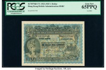 Hong Kong Hongkong & Shanghai Banking Corporation 1 Dollar 1.1.1923 Pick 171 KNB53 PCGS Gem New 65PPQ. An impressive and desirable banknote in any gra...
