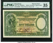 Hong Kong Hongkong & Shanghai Banking Corporation 50 Dollars 1.1.1934 Pick 175d KNB64b-c Duress Note PMG Choice Very Fine 35. A fantastic, crisp and m...