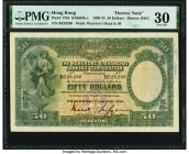 Hong Kong Hongkong & Shanghai Banking Corporation 50 Dollars 1.1.1934 Pick 175d KNB64b-c Duress Note PMG Very Fine 30. A simply beautiful example, thi...