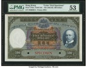 Hong Kong Hongkong & Shanghai Banking Corp. 500 Dollars ND (1935-69) Pick 179cts KNB71SS Color Trial Specimen PMG About Uncirculated 53. A well preser...