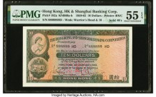 Solid Serial Number 888888 Hong Kong Hongkong & Shanghai Banking Corporation 10 Dollars 12.2.1960 Pick 182a KNB69 PMG About Uncirculated 55 EPQ. A mos...