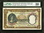 Hong Kong Mercantile Bank of India, Limited 50 Dollars 1.7.1935 Pick 240a KNB16a PMG Very Fine 30. One of Hong Kong's most iconic banknotes, due in eq...