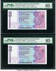 Hong Kong Standard Chartered Bank 50 Dollars 1.1.1985 Pick 280a KNB59 Two Consecutive Examples PMG Gem Uncirculated 65 EPQ (2). A bright consecutive p...