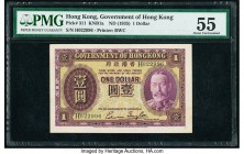 Hong Kong Government of Hong Kong 1 Dollar ND (1935) Pick 311 KNB1a PMG About Uncirculated 55. This handsome King George V type replaced commercial ba...