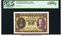 Hong Kong Government of Hong Kong 1 Dollar ND (1935) Pick 311 KNB1a PCGS About New 53PPQ. Fresh and crisp, this example presents much better than is t...