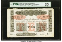 India Government of India, Bombay 10 Rupees 5.12.1916 Pick A10c Jhunjhunwalla-Razack 2A.2.3B.4 PMG Choice Very Fine 35. Printed by the Bank of England...