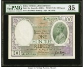 India Government of India, Bombay 100 Rupees ND (1917-30) Pick 10e Jhunjhunwalla-Razack 3.10.3A PMG Choice Very Fine 35. A scarce and always desirable...