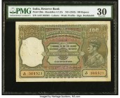India Reserve Bank of India, Lahore 100 Rupees ND (1943) Pick 20m Jhunjhunwalla-Razack 4.7.2G PMG Very Fine 30. An always desirable and scarce Lahore ...