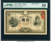 Japan Bank of Japan 100 Yen 1900-1913 Pick 33s Specimen PMG Very Fine 30. This desirable, highest denomination type was overwhelmingly redeemed for go...