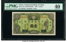 China Commercial Bank, Shanghai of China 1 Dollar 1929 Pick 11b S/M#C293-60b PMG Extremely Fine 40. A desirable image of Confucius graces the front of...