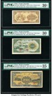 China People's Bank of China 5; 20; 200 Yuan 1949 Pick 813a; 821a; 841b Three Examples PMG Very Fine 30 EPQ; Very Fine 30; Very Fine 25. This desirabl...