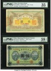 China Kweichow Bank; Shantung Provincial Treasury 1; 5 Yuan 1912; 1926 Pick S2468a; S2719 S/M#K72-10a; #S43-11 Two Examples PMG Choice Very Fine 35; C...