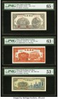 China Bank of Bai Hai; Pei Hai Bank of China (2); 5; 200; 1000 Yuan 1945; 1948 (2) Pick S3579B; S3621; S3623A Three Examples PMG Gem Uncirculated 65 E...