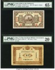China Bank of Northwest 20 Coppers 3.1.1925 Pick S3865a PMG Gem Uncirculated 65 EPQ; China Ta Han Szechuan Military Government 1 Yuan ND (1912) Pick S...
