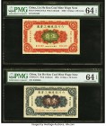 China Liu Ho Kou Coal Mine Wage Note 1; 5 Chiao 1933 Pick UNL S/M#L18-1; L18-0.5 Two Examples PMG Choice Uncirculated 64 EPQ (2). Two denominations ar...