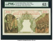 French Indochina Institut d'Emission des Etats, Vietnam 200 Piastres = 200 Dong ND (1953) Pick 109 PMG Choice Uncirculated 63 Net. A rarely seen Uncir...