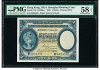 Hong Kong Hongkong & Shanghai Banking Corporation 1 Dollar 1.6.1935 Pick 172c KNB59c PMG Choice About Unc 58 EPQ. Only the briefest traces of circulat...