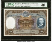 Hong Kong Hongkong & Shanghai Banking Corporation 500 Dollars 11.2.1968 Pick 179e KNB71 PMG Very Fine 30. A very fine example of this high denominatio...
