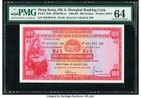 Hong Kong Hongkong & Shanghai Banking Corporation 100 Dollars 1.8.1966 Pick 183b KNB70 PMG Choice Uncirculated 64. Midway through 1959, the Hongkong a...